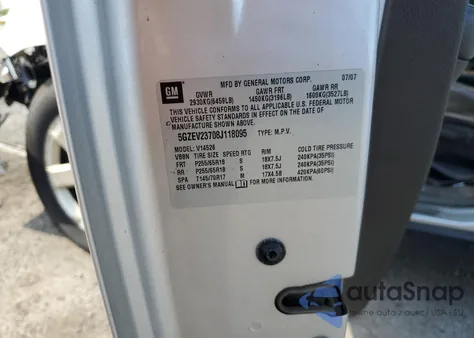 2008 Saturn Outlook Xr from USA, damaged, VIN 5GZEV23708J118095